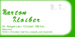 marton kloiber business card