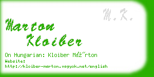 marton kloiber business card